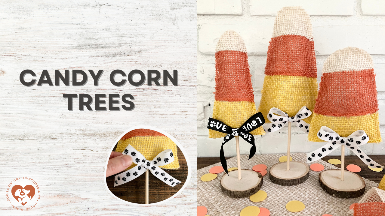 DIY Candy Corn Burlap Trees